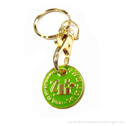 Gold Euro Coin Trolley Token Coin Metal Keychains For Souvenir Gifts And Promotions